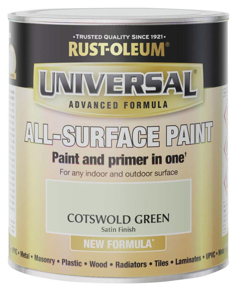 Rust-Oleum Universal All-Surface Satin Paint Green 750ml, imported from the UK