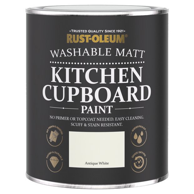 Rust-Oleum Kitchen Cupboard Paint Antique White 750ml, imported from the UK