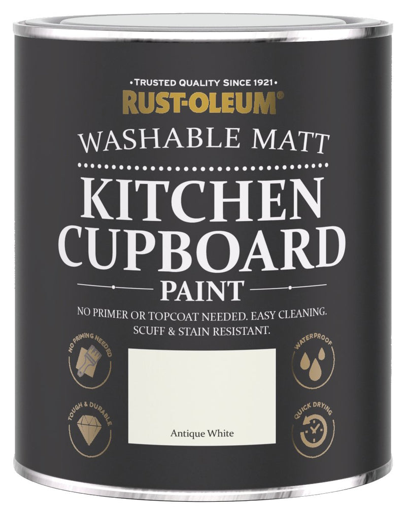 Rust-Oleum Kitchen Cupboard Paint Antique White 750ml, imported from the UK