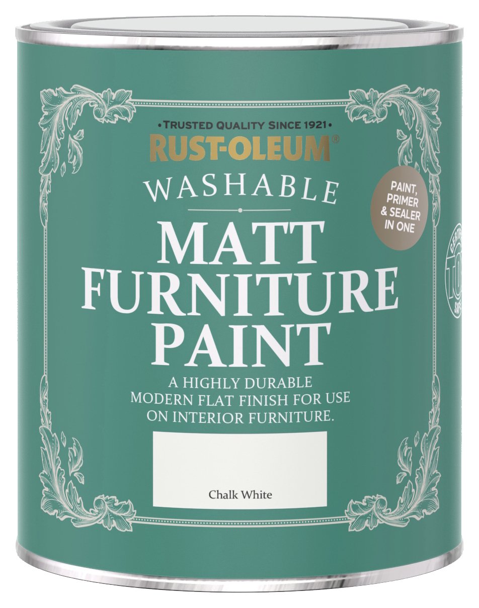 Rust-Oleum furniture matt paint chalk white 750ml, imported from the UK