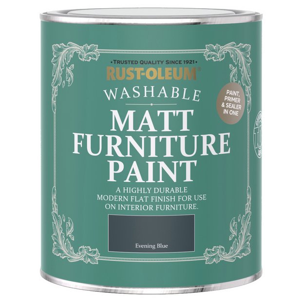 Rust-Oleum furniture paint in evening blue 750ml, imported from the UK