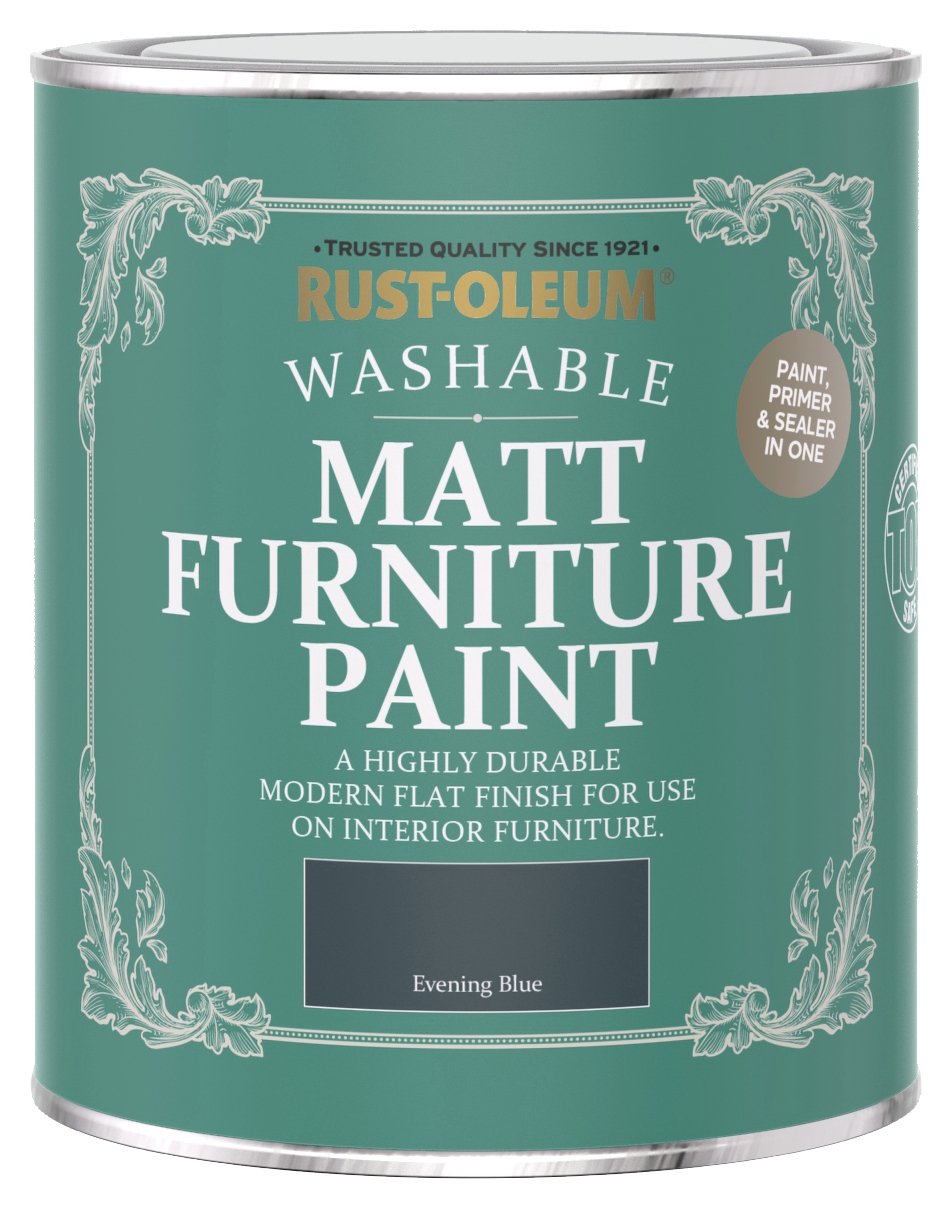Rust-Oleum furniture paint in evening blue 750ml, imported from the UK