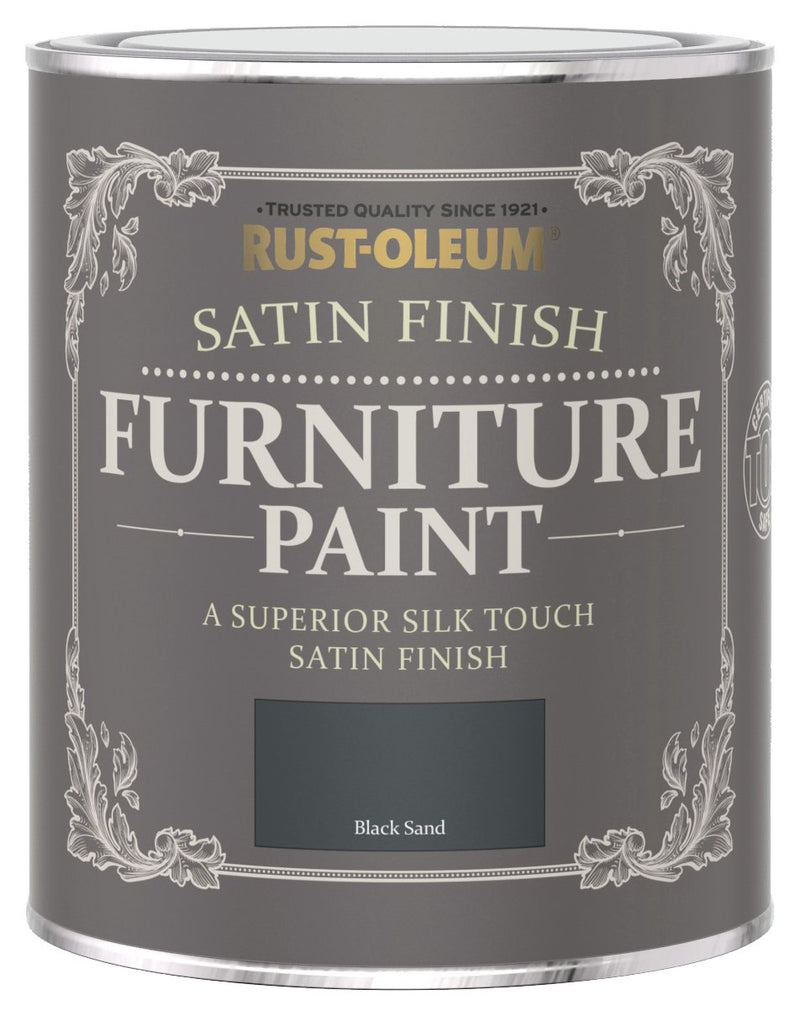 Rust-Oleum furniture satin paint black sand 750ml, imported from the UK