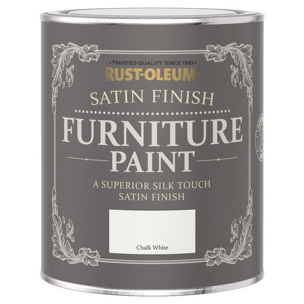 Rust-Oleum furniture satin paint Chalk White 750ml, imported from the UK