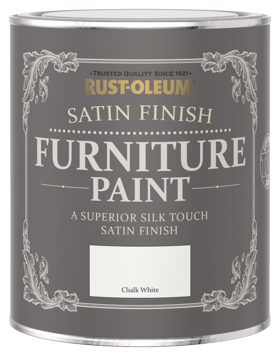Rust-Oleum furniture satin paint Chalk White 750ml, imported from the UK