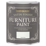 Rust-Oleum furniture satin paint Chalk White 750ml, imported from the UK