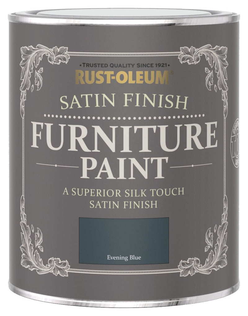 Rust-Oleum furniture satin paint Evening Blue 750ml, imported from the UK