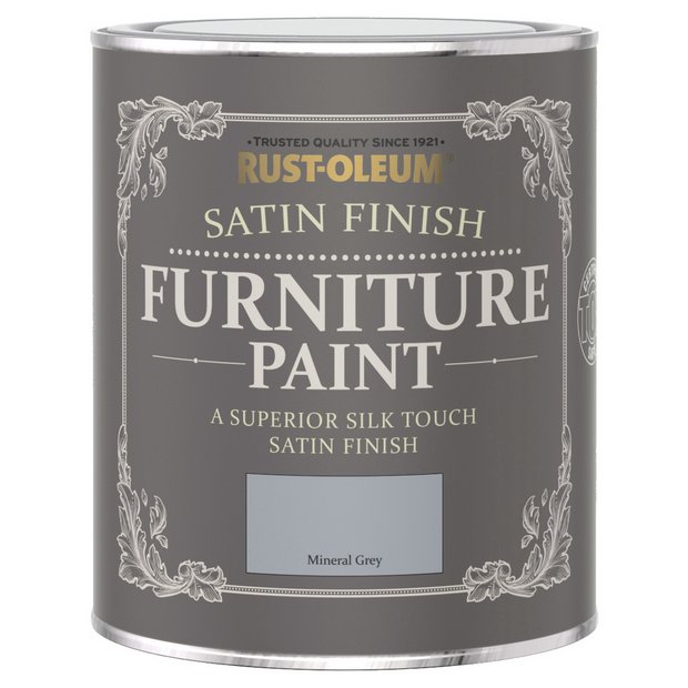 Rust-Oleum Furniture Satin Paint Mineral Grey 750ml, imported from the UK