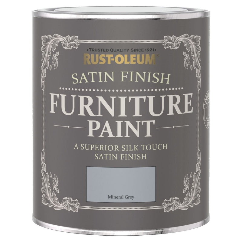 Rust-Oleum Furniture Satin Paint Mineral Grey 750ml, imported from the UK