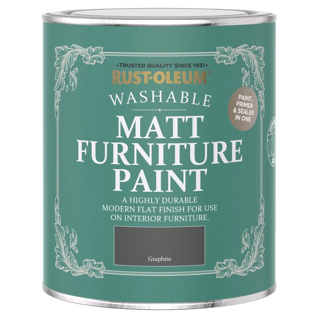 Rust-Oleum furniture matt paint graphite 750ml, UK version