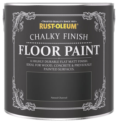 Argos Rust-Oleum Chalky Floor Matt Paint Natural Charcoal Floor Paint 2.5L- Buy online at McGrocer