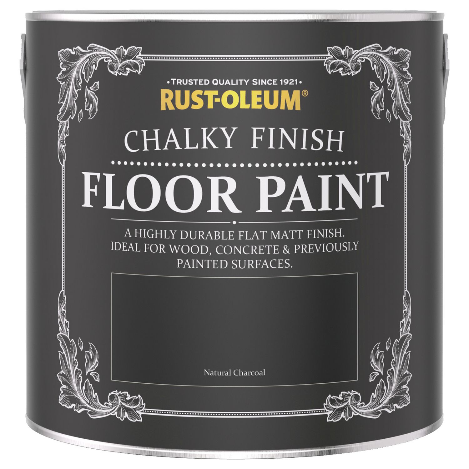 Rust-Oleum chalky floor paint Natural Charcoal 2.5L, imported from the UK