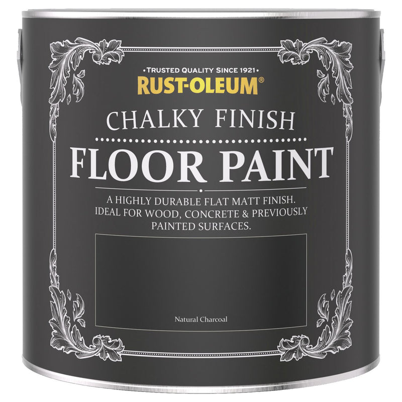 Rust-Oleum chalky floor paint Natural Charcoal 2.5L, imported from the UK