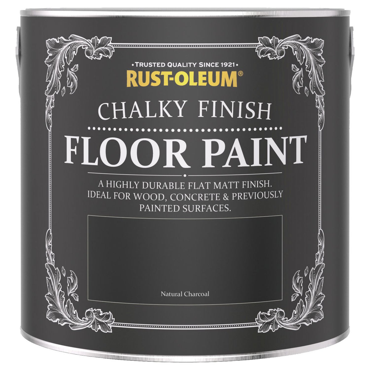 Rust-Oleum chalky floor paint Natural Charcoal 2.5L, imported from the UK