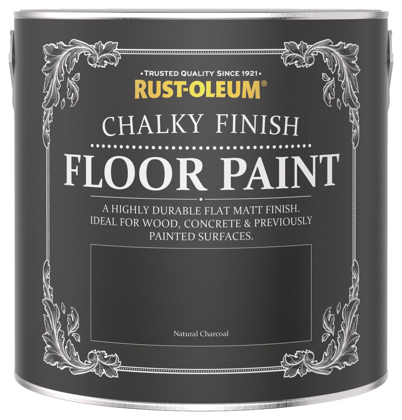 Rust-Oleum chalky floor paint Natural Charcoal 2.5L, imported from the UK