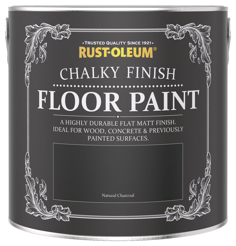 Rust-Oleum chalky floor paint Natural Charcoal 2.5L, imported from the UK