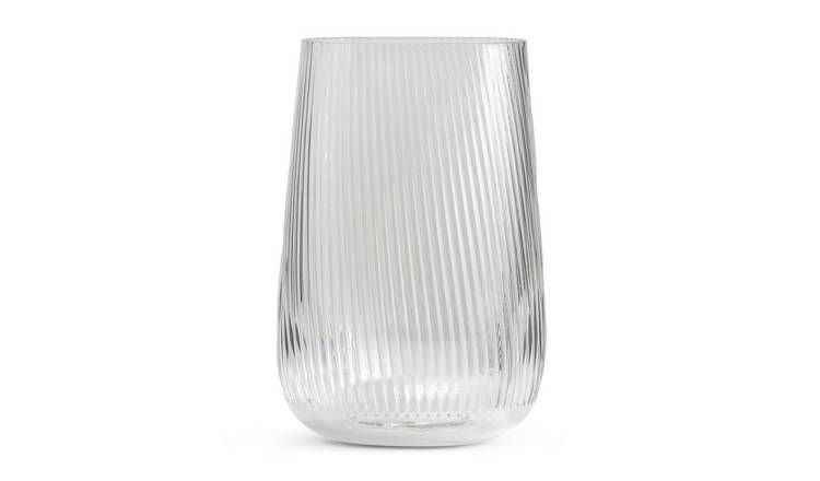 Habitat Large Ribbed Glass Vase - Clear GOODS Argos