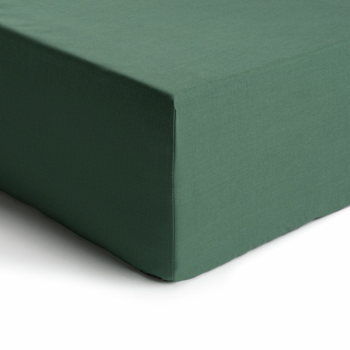 Habitat cotton rich leaf green fitted sheet double, UK version