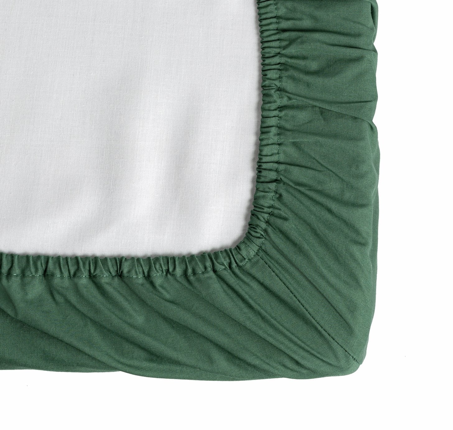 Habitat cotton rich leaf green fitted sheet double, UK version