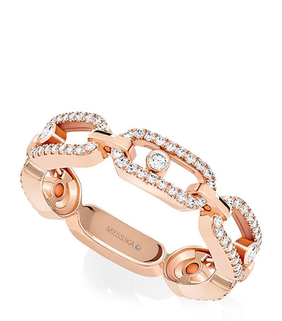 Harrods Messika Move Link Rose Gold and Diamond Pavé Ring (0.43ct)- Buy online at McGrocer