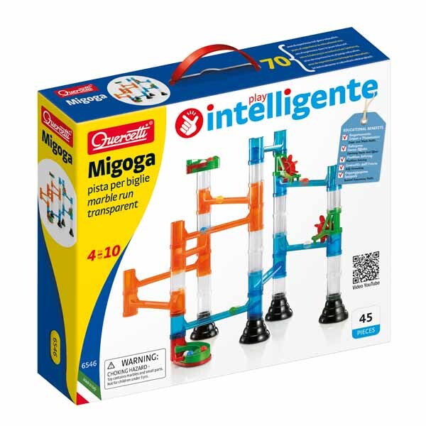 Quercetti Migoga transparent marble run, UK version