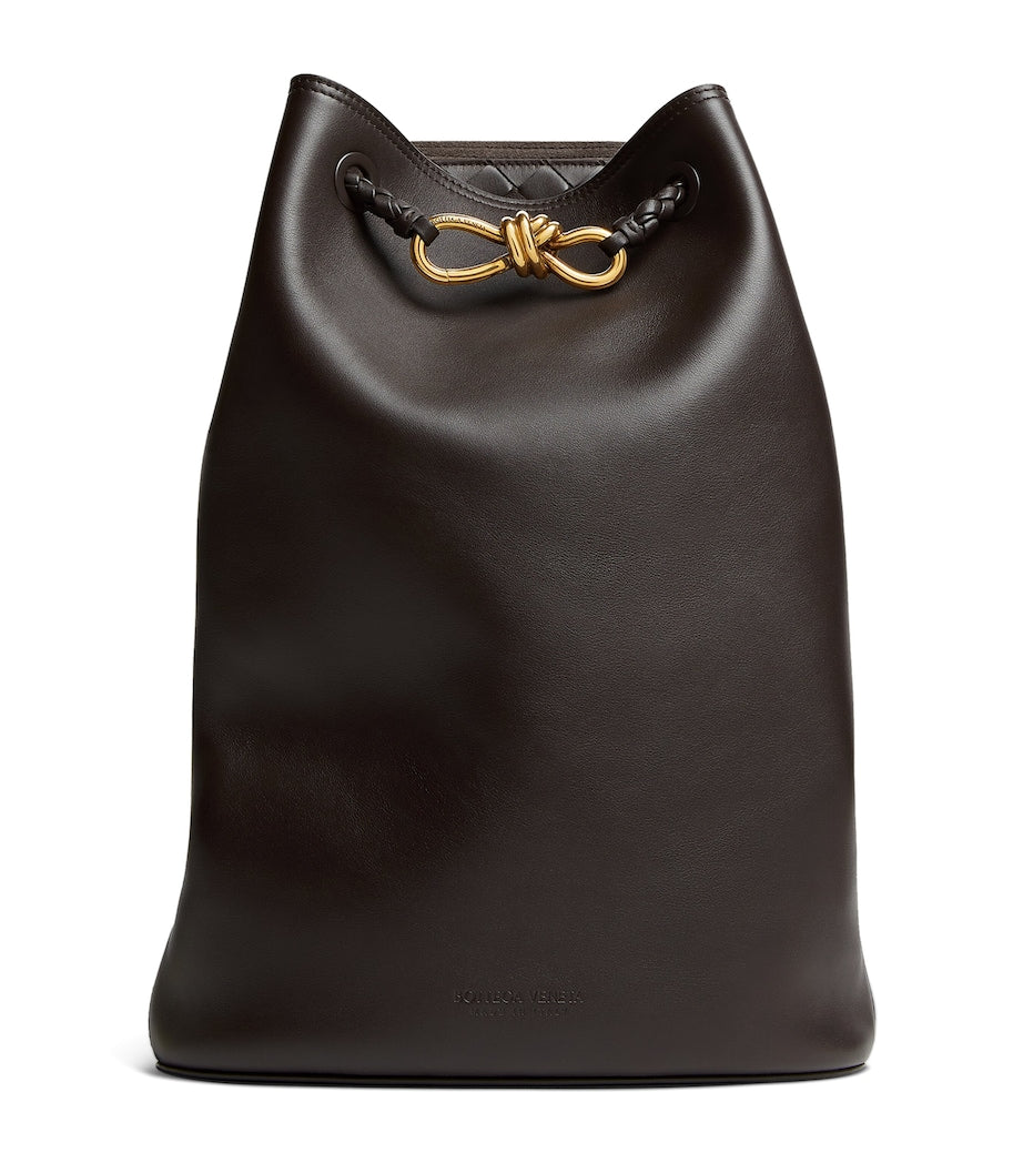 Bottega Veneta Andiamo leather backpack with gold-tone hardware (British brand)