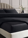 Black 300 thread count luxe cotton deep fitted sheet - British product