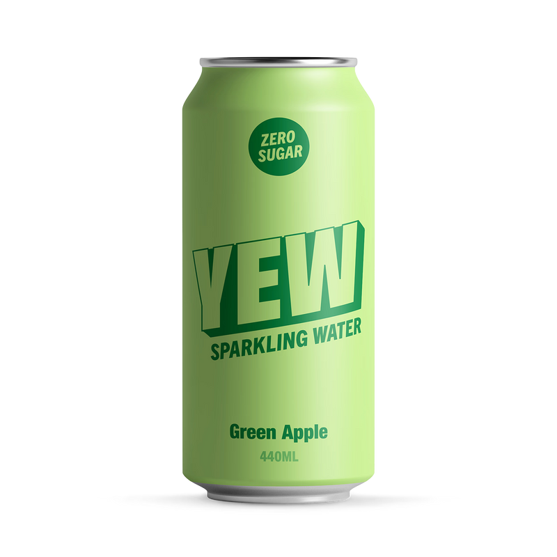 YEW Crisp Apple Sparkling Water 440ml, imported from the UK
