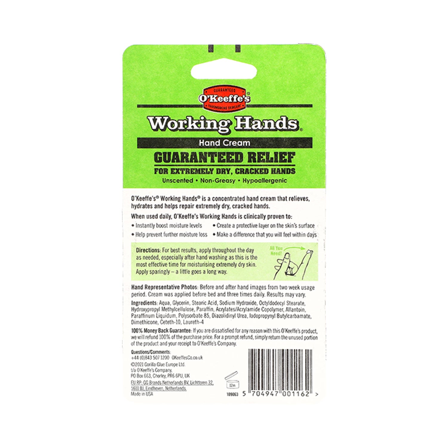O'Keeffe's Working Hands håndkrem 96g - Britisk produkt