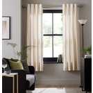 Habitat Champagne faux silk eyelet curtains 168x229cm, UK version