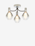 Chrome 3 light flush ceiling light, UK version