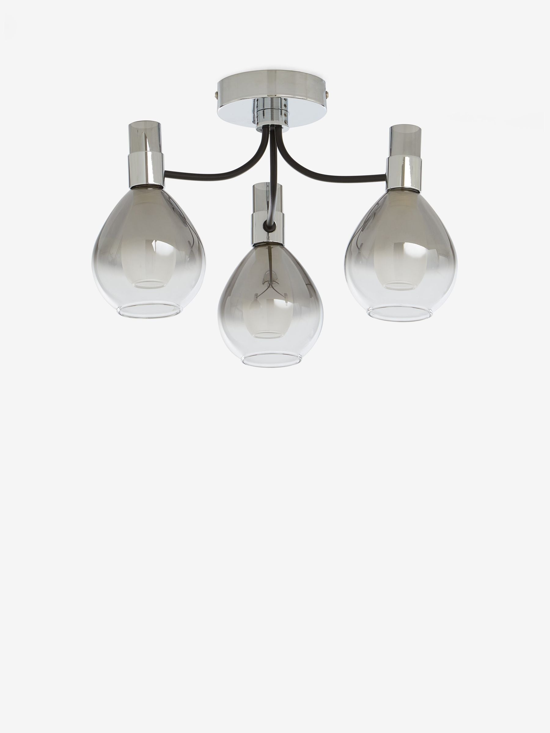 Chrome 3 light flush ceiling light, UK version