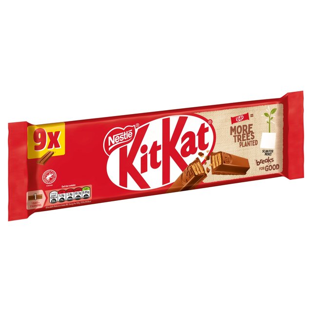 KitKat 2 Finger Milk Chocolate Biscuit Bar   9 x 20.7g