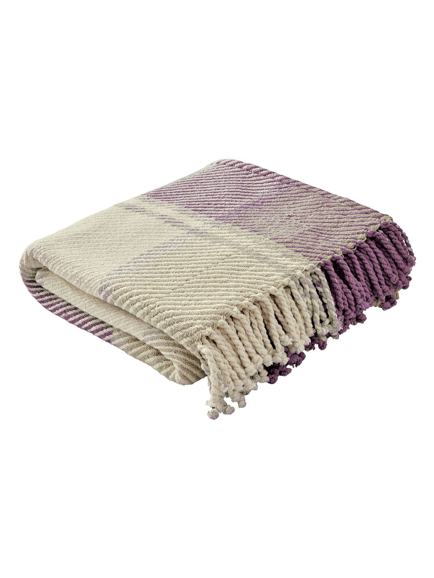 Laura Ashley Blackberry Purple Dylan Check Woven Throw