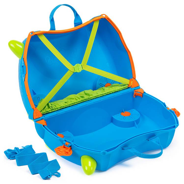 Trunki Terrance blue ride-on suitcase 18 litre, UK version