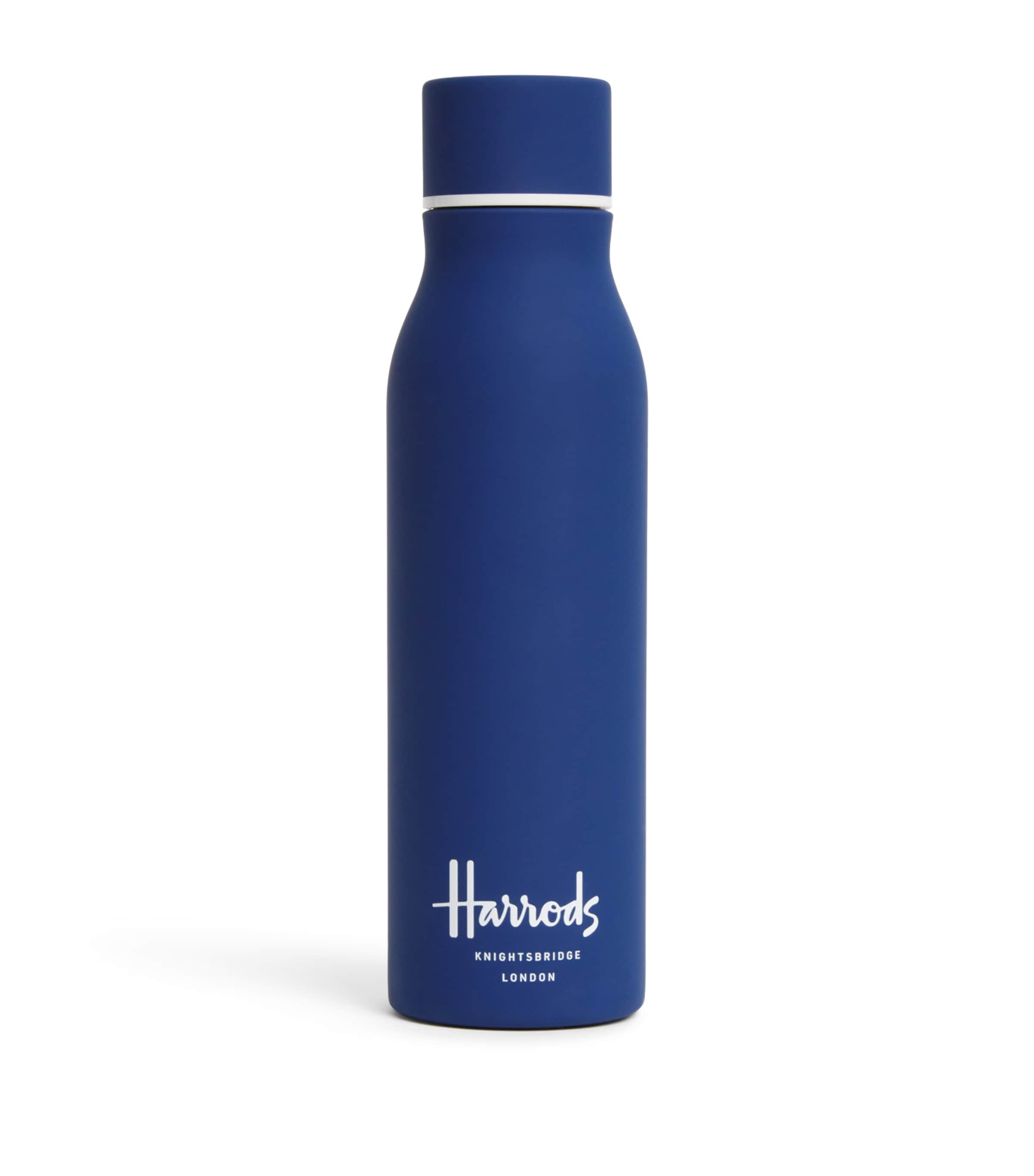 Harrods logo water bottle with navy design 450ml, UK version