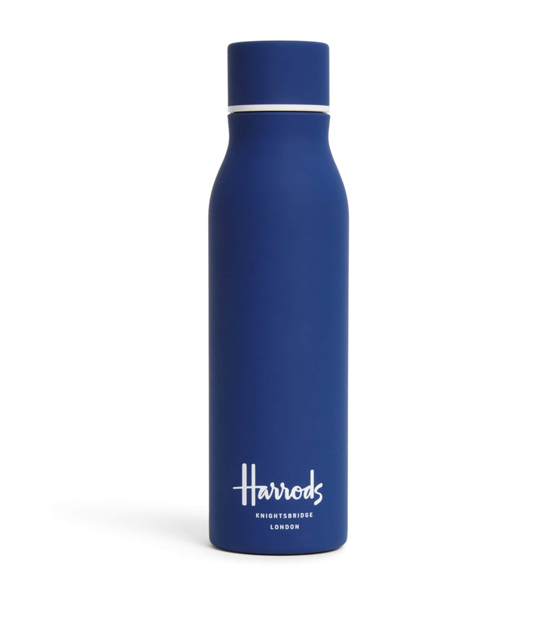 Harrods logo water bottle with navy design 450ml, UK version