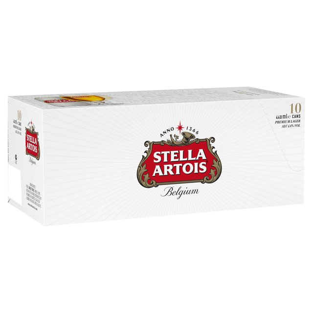 Stella Artois Belgium Premium Lager Beer Cans   10 x 440ml GOODS M&S   