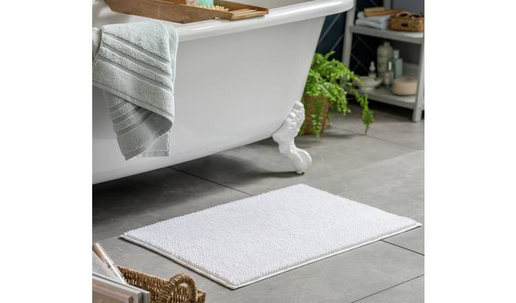Home Essentials bobble bath mat white 80x50cm, UK version