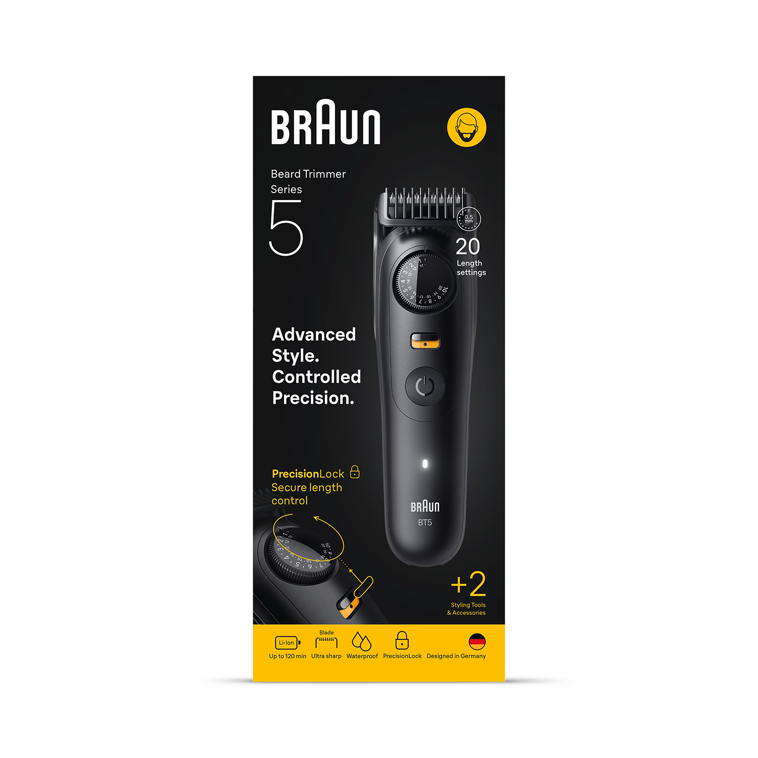 Braun Series 5 beard trimmer black BT5500, UK version