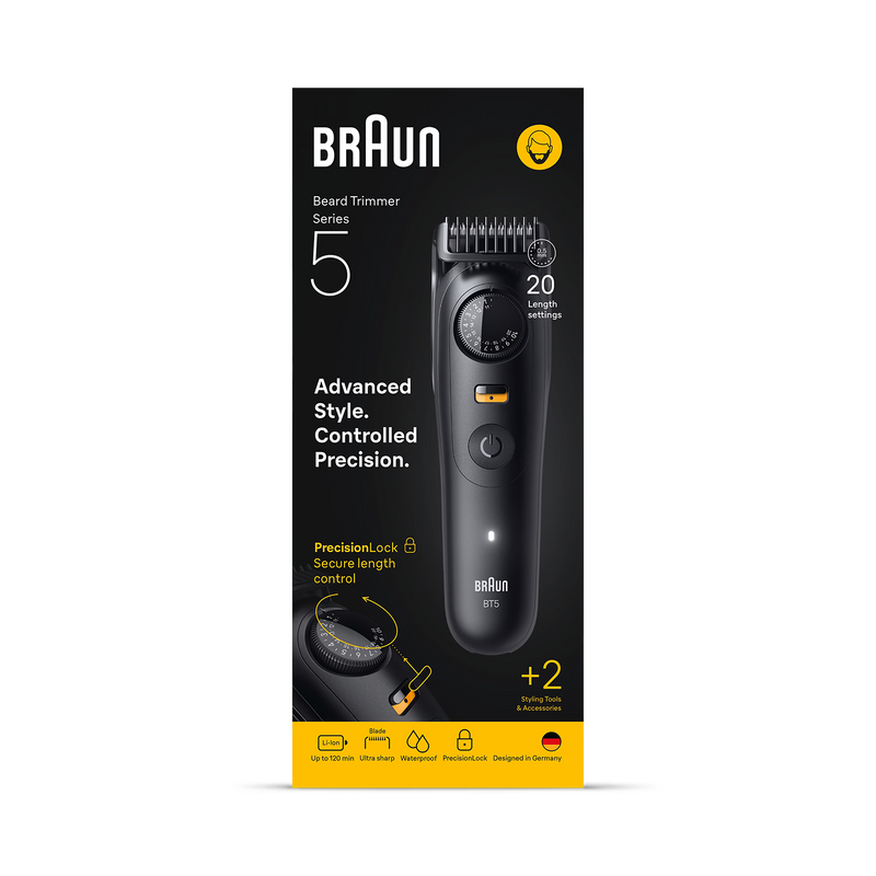 Braun Series 5 beard trimmer black BT5500, UK version