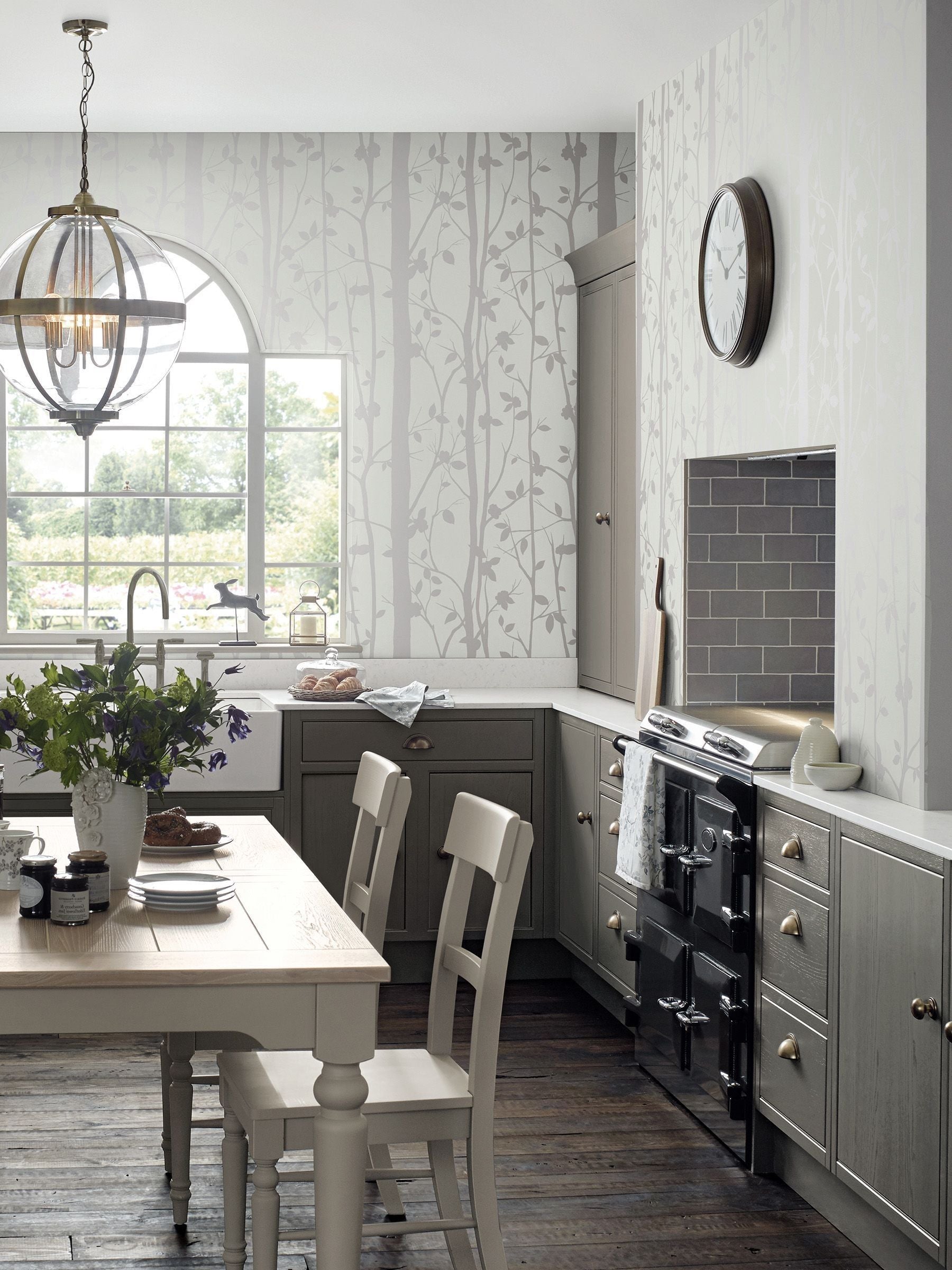 Laura Ashley wallpaper sample White Cottonwood A4, imported from the UK