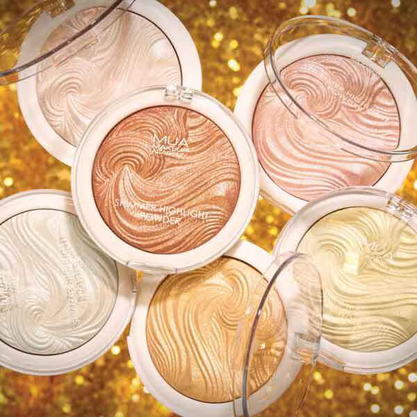 MUA Shimmer Highlight Powder Pink, imported from the UK