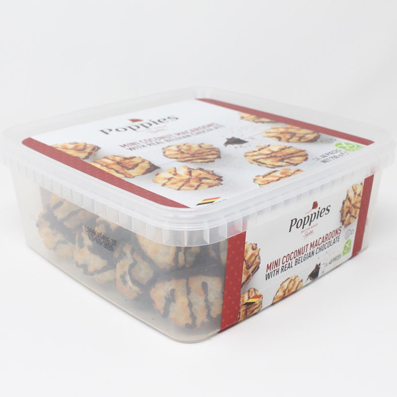 Poppies Mini Coconut Macaroons with Real Belgian Chocolate 700g, imported from the UK