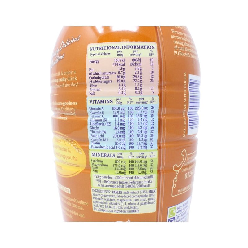 Ovaltine Original malted cocoa drink powder 800g, imported from the UK