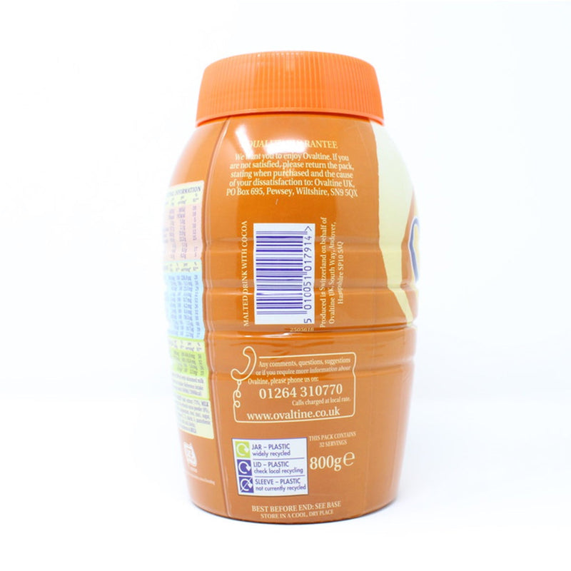 Ovaltine Original malted cocoa drink powder 800g, imported from the UK