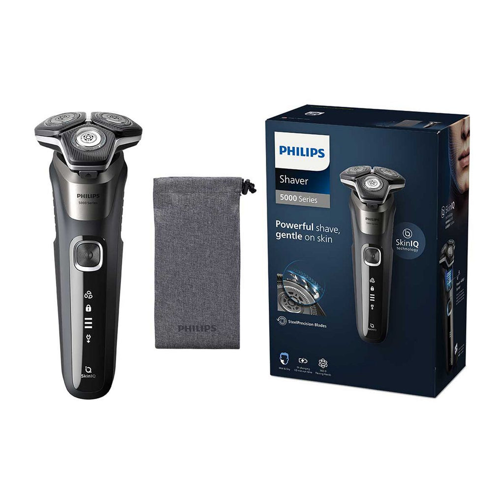 Philips Wet & Dry Electric Shaver Series 5000 with Pop-up Trimmer, Soft Case and Full LED Display – S5887/10