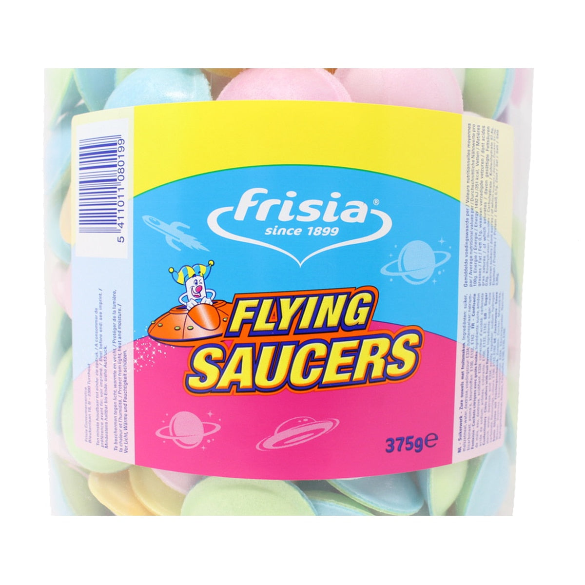 Astra Flying Saucers chewy sweets with sour centre 375g - British product
