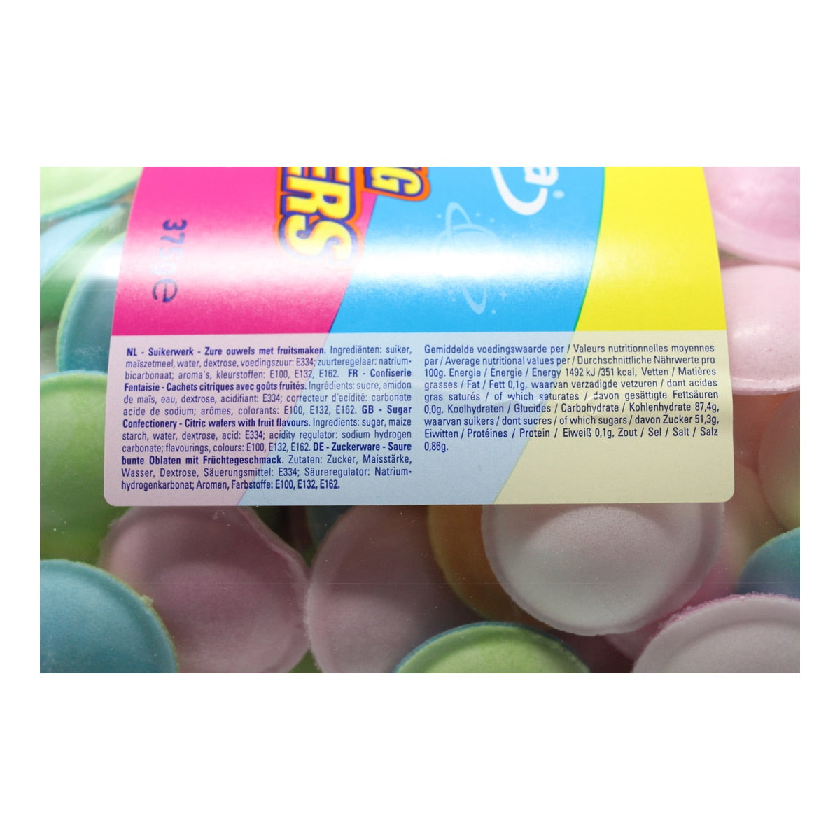 Astra Flying Saucers chewy sweets with sour centre 375g - British product
