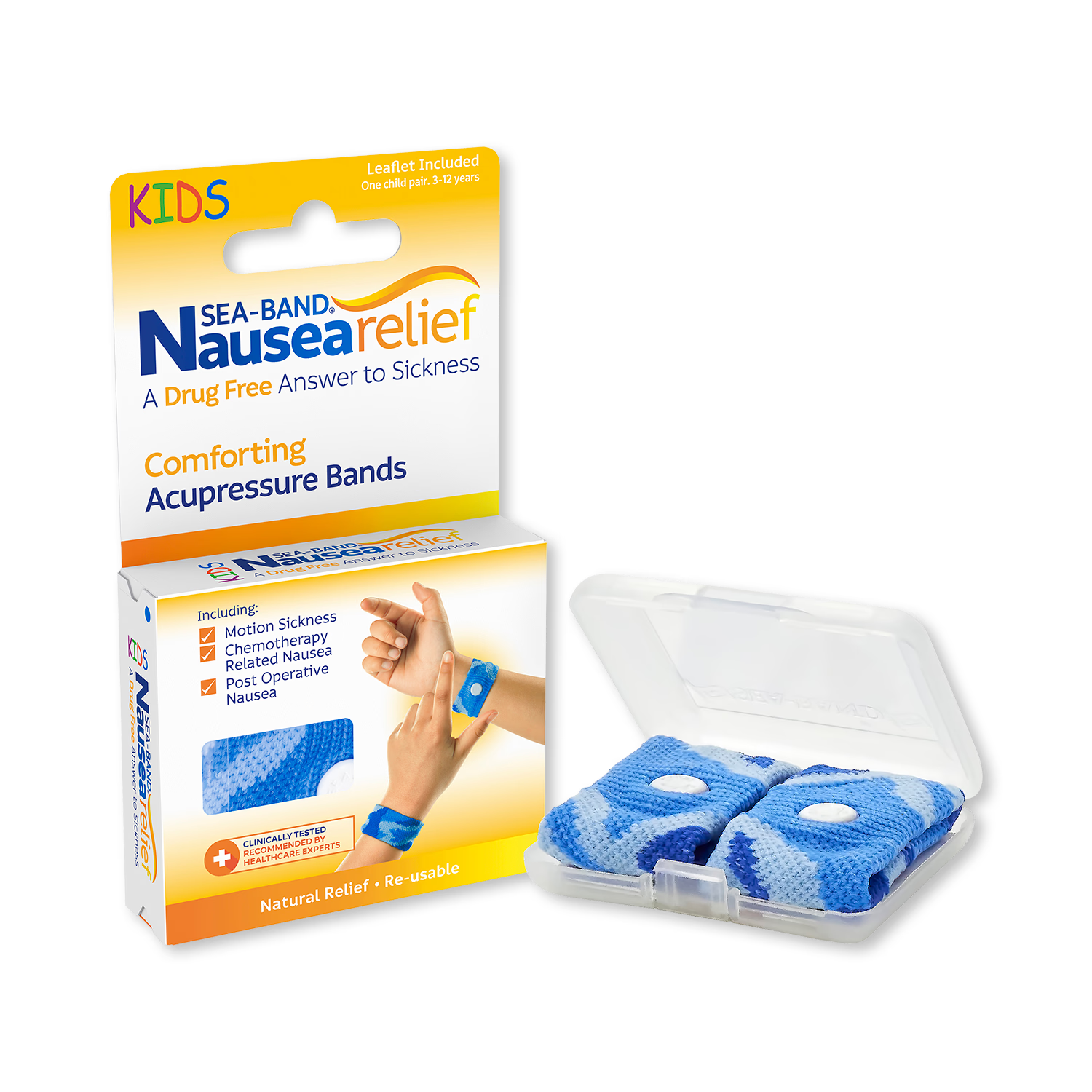 Sea-Band acupressure wristband child blue, imported from the UK